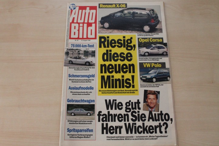 Deckblatt Auto Bild (33/1992)